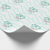 Green red 50 birthday anniversary add name date p ラッピングペーパー (角)