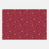 Green Red and Pink Christmas Forest Village ラッピングペーパーシート (正面3)