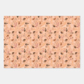 Green Red and Pink Christmas Forest Village ラッピングペーパーシート (正面2)