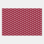 Green Red Blue Snowflake Christmas ラッピングペーパーシート (正面3)