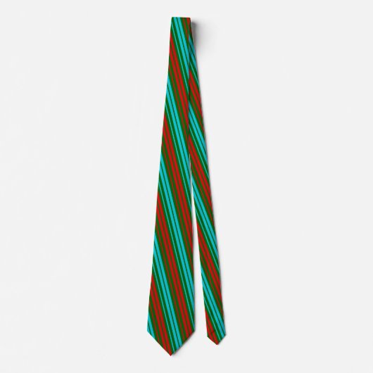 Green Red Blue Stripes Pattern   ネクタイ (正面)