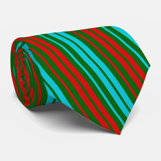 Green Red Blue Stripes Pattern   ネクタイ (ロール)