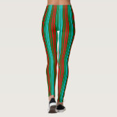Green Red Blue Stripes Pattern   レギンス (裏面)