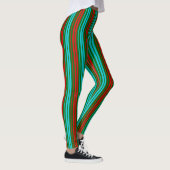 Green Red Blue Stripes Pattern   レギンス (右)