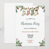 GREEN ,RED , BROWN CHRISTMAS PARTY INVITATION 招待状 (正面/裏面)