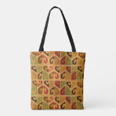 Green, Red, Brown Mosaic Design Tote Bag トートバッグ (裏面)