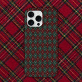 Green & Red Burgundy Argyle Christmas Holiday iPhoneケース