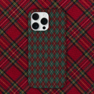 Green & Red Burgundy Argyle Christmas Holiday iPhone 16 Pro Maxケース