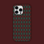 Green & Red Burgundy Argyle Christmas Holiday iPhoneケース