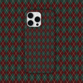 Green & Red Burgundy Argyle Christmas Holiday iPhoneケース