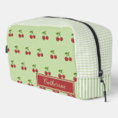 Green & Red Cherry Gingham Pattern Simple Fruit ドップキット (右コーナー)