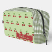 Green & Red Cherry Gingham Pattern Simple Fruit ドップキット (右コーナー)
