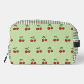 Green & Red Cherry Gingham Pattern Simple Fruit ドップキット (裏面)