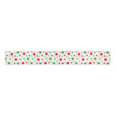 Green Red Christmas Dots White Background グログランリボン (正面)