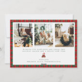 Green & Red Christmas Plaid Photo Holiday Card  シーズンカード (裏面)