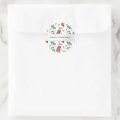 Green Red Christmas Stockings ラウンドシール (バッグ)
