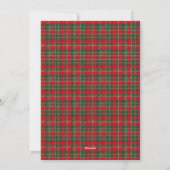 Green & Red Christmas Tartan Photo Holiday Card シーズンカード (裏面)