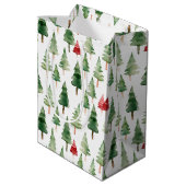 Green Red Christmas Trees  ミディアムペーパーバッグ (裏面アングル)