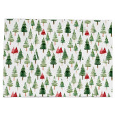 Green Red Christmas Trees  ラージペーパーバッグ (裏面)