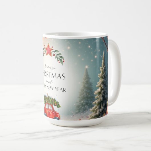 Green&red Chritsmas tree mug 2025 コーヒーマグカップ (正面右)