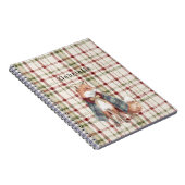 Green Red Cream Stripes Fox  ノートブック (右側)