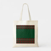 Green & Red Crisscross Name Tote Bag トートバッグ (裏面)