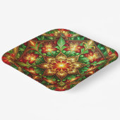 Green Red Decorative Christmas Holiday Paper Plate ペーパープレート (傾斜あり)