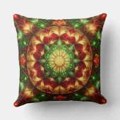 Green Red Decorative Christmas Throw Pillow クッション (裏面)