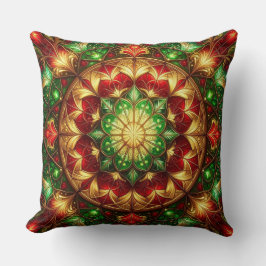 Green Red Decorative Christmas Throw Pillow クッション