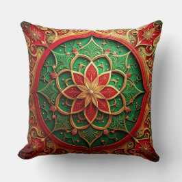 Green Red Decorative Christmas Throw Pillow クッション