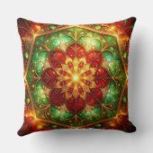 Green Red Decorative Christmas Throw Pillow クッション (裏面)