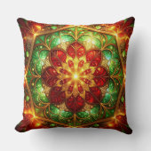 Green Red Decorative Christmas Throw Pillow クッション (正面)