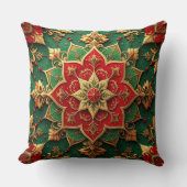 Green Red Decorative Christmas Throw Pillow クッション (正面)