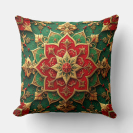 Green Red Decorative Christmas Throw Pillow クッション