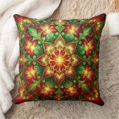 Green Red Decorative Christmas Throw Pillow クッション (ブランケット)