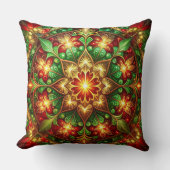 Green Red Decorative Christmas Throw Pillow クッション (正面)