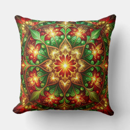 Green Red Decorative Christmas Throw Pillow クッション