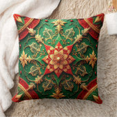 Green Red Decorative Christmas Throw Pillow クッション (ブランケット)