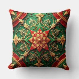 Green Red Decorative Christmas Throw Pillow クッション