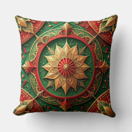 Green Red Decorative Christmas Throw Pillow クッション