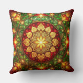 Green Red Decorative Christmas Throw Pillow クッション (裏面)