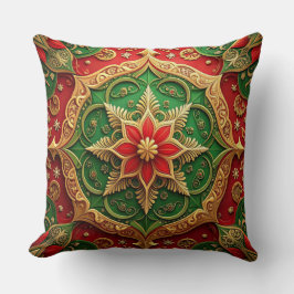 Green Red Decorative Christmas Throw Pillow クッション