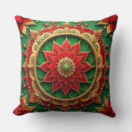Green Red Decorative Christmas Throw Pillow クッション