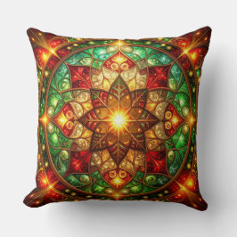 Green Red Decorative Christmas Throw Pillow クッション