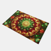 Green Red Decorative Holiday Doormat ドアマット (アングル)