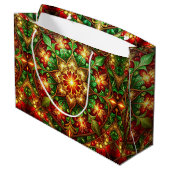 Green Red Decorative Holiday Gift Bag ラージペーパーバッグ (裏面アングル)