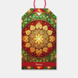 Green Red Decorative Holiday Gift Tag ギフトタグ