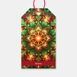 Green Red Decorative Holiday Gift Tag ギフトタグ