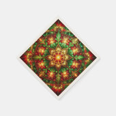 Green Red Decorative Holiday Napkin スタンダードカクテルナプキン (角)