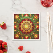 Green Red Decorative Holiday Napkin スタンダードカクテルナプキン (インサイチュ)